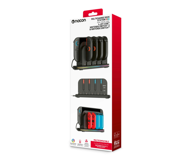 Nacon SWITCH2 Ładowarka do Joy Con z podstawką RGB pod dock - 1417780 - zdjęcie